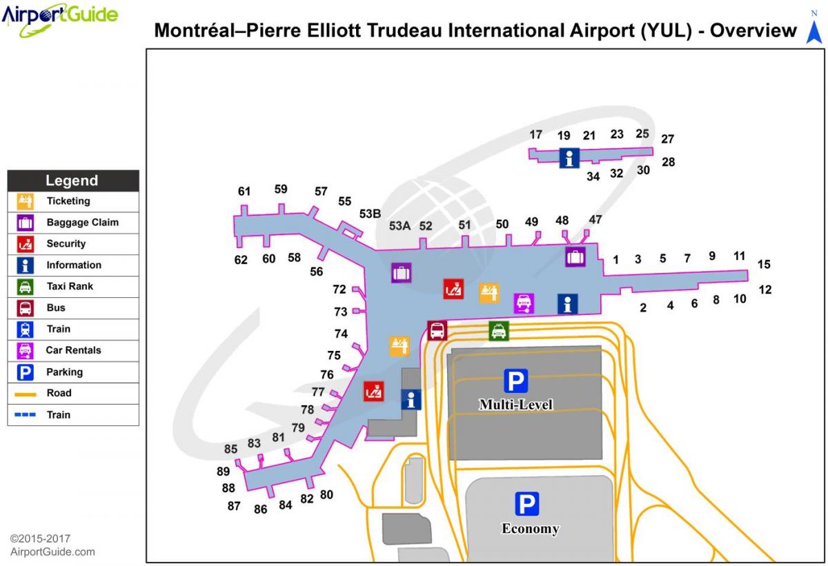 خريطة محطة مطار مونتريال