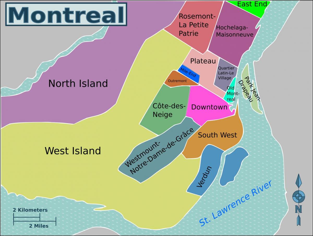 خريطة مقاطعة مونتريال