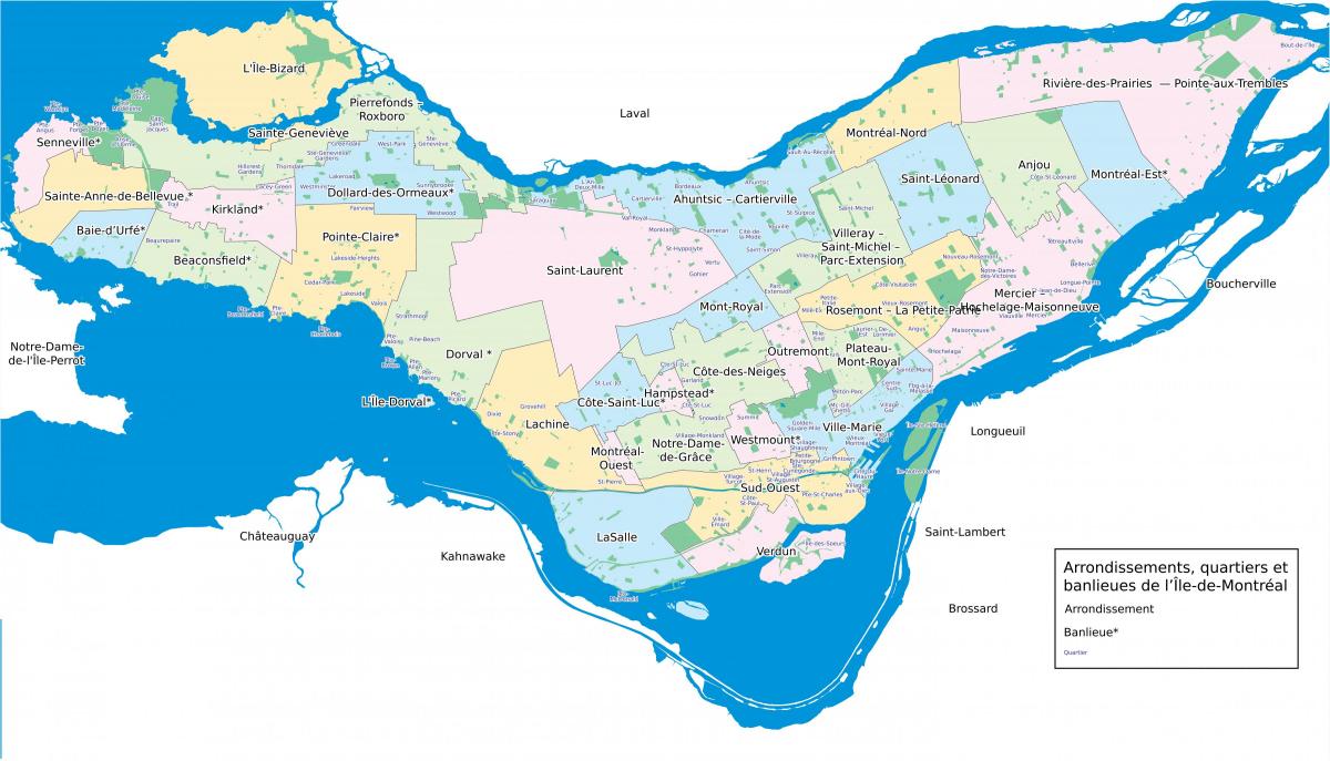 خريطة أحياء مونتريال