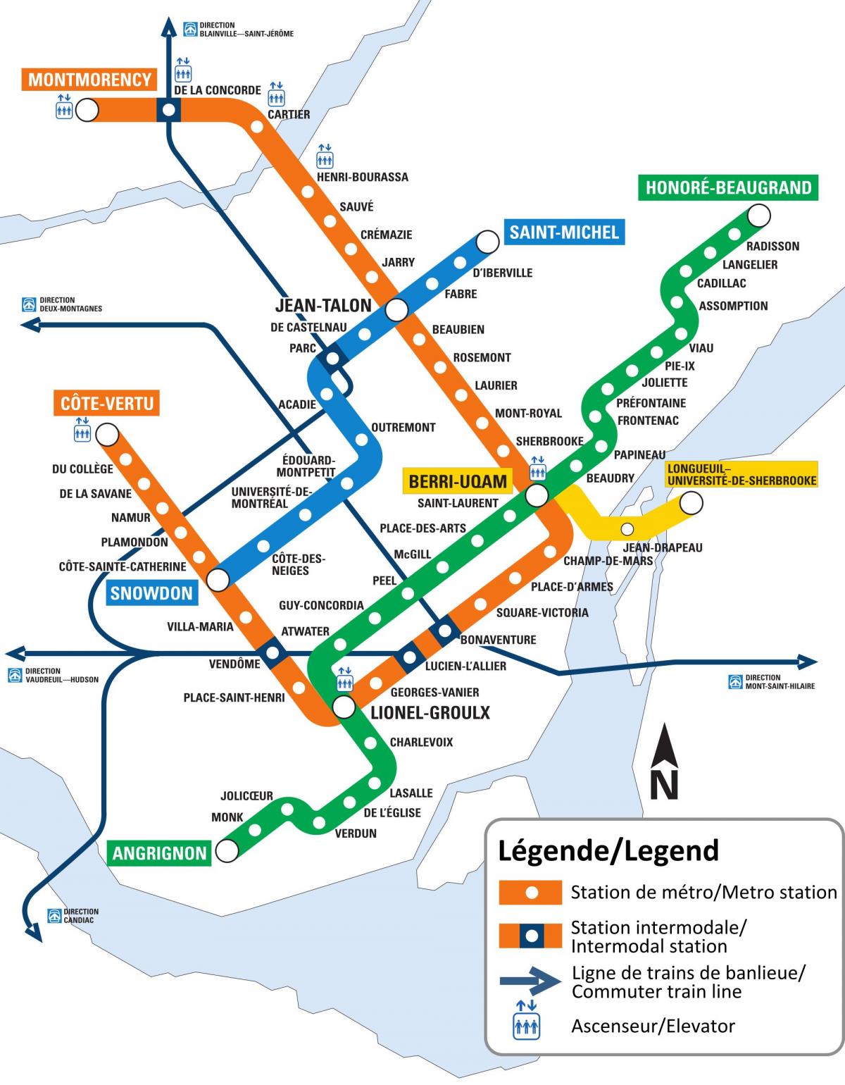خريطة محطة مترو أنفاق مونتريال